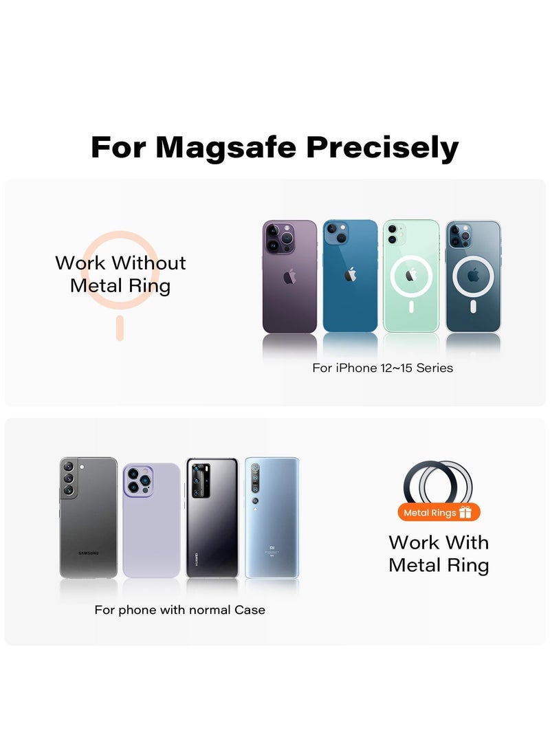 Rotatable Dashboard Magnetic Phone Holder for Car, Magsafe Car Mount for Dashboard and More Places, Universal Mobile Phone Holder Compatible with iPhone 16 15 14 13 12 Bendable Memory Alloy - Image 4